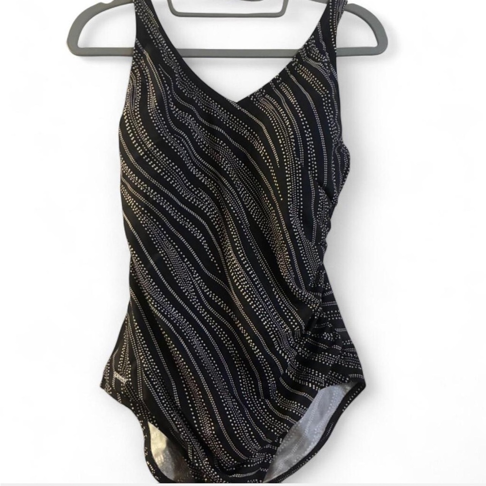 Women’s black and white one piece speedo bathing suit size 12 - Picture 2 of 5
